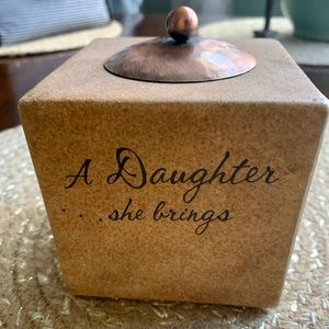 “A daughter" tea light holder w/ quote readings